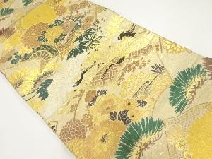 アンティーク　松竹梅に菊鶴模様織出し丸帯（材料）